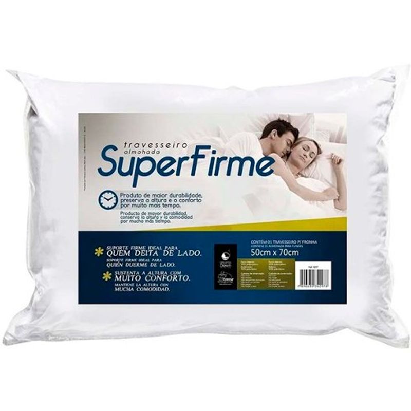 travesseiro fibrasca super firme flocado 50x70cm branco 4297