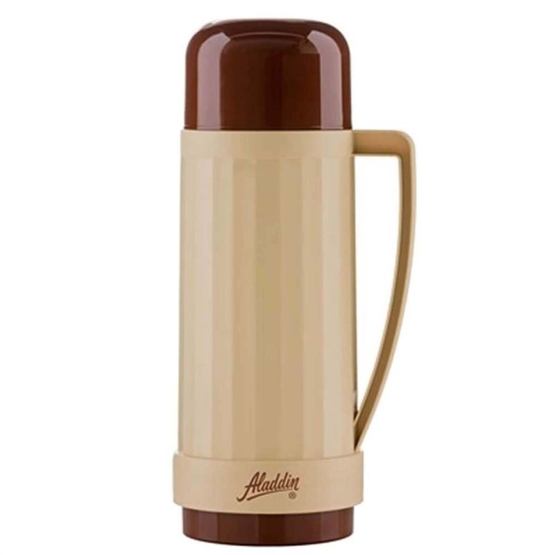 garrafa térmica aladdin 1 litro continental bege/marron 3027