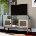 rack para tv movelbento trama off white e freijó mb 1003