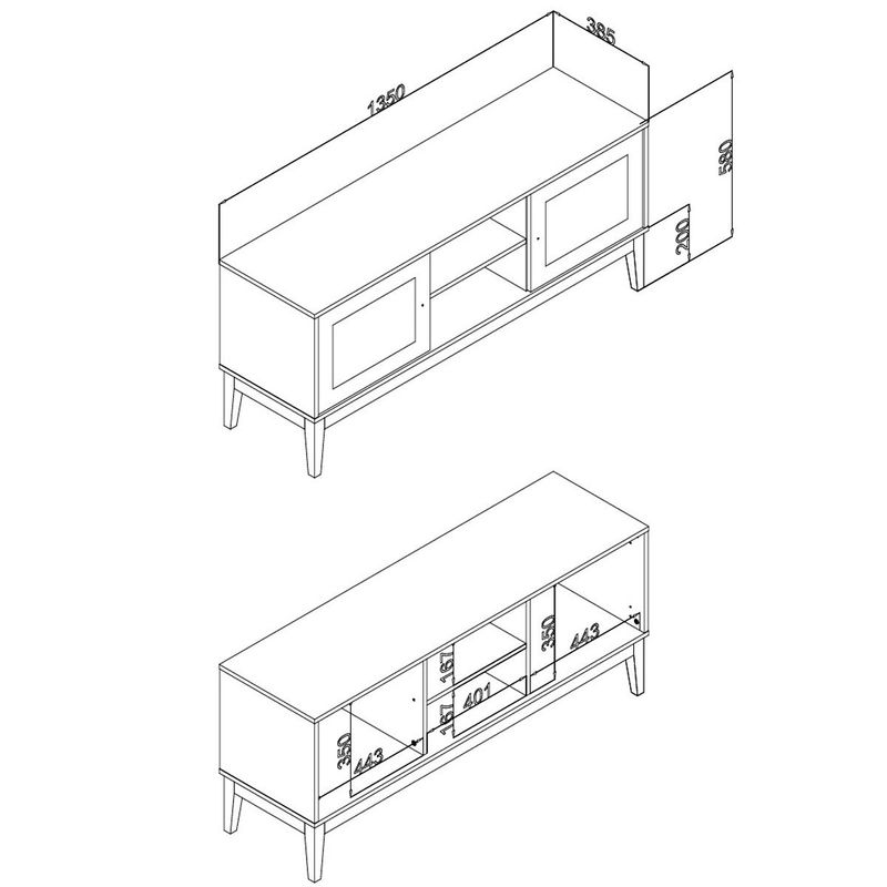 rack para tv movelbento trama off white e freijó mb 1003