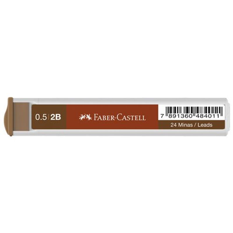 grafite faber-castell polymer 0.5mm 2b com 2 tubos