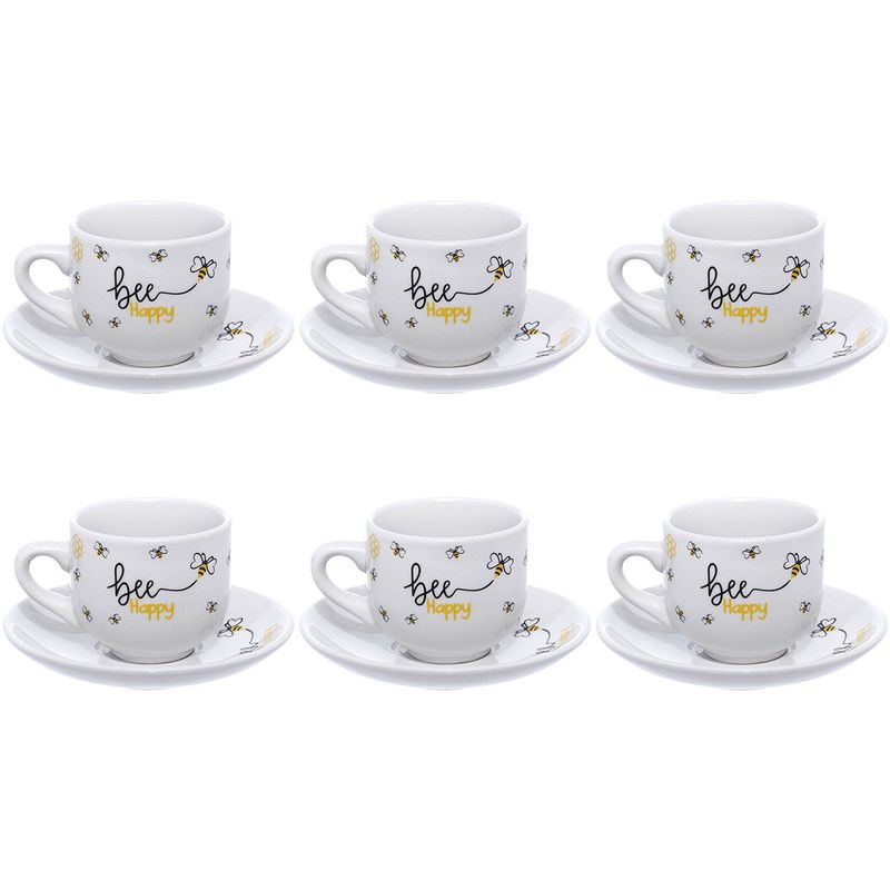 jogo de xícaras hauskraft para café 12 peças honey 90ml branco jgxc055
