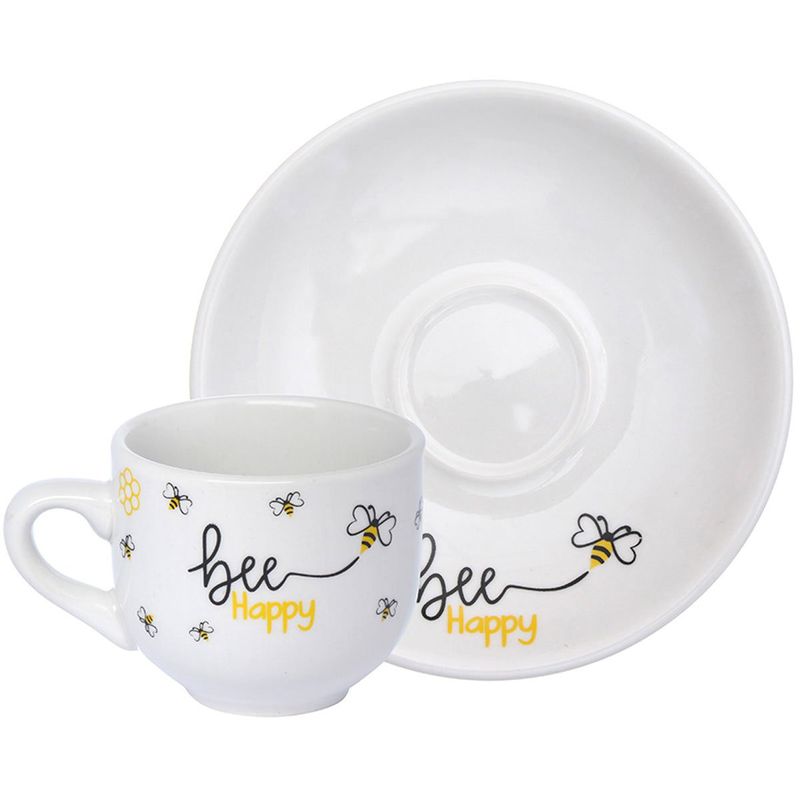 jogo de xícaras hauskraft para café 12 peças honey 90ml branco jgxc055
