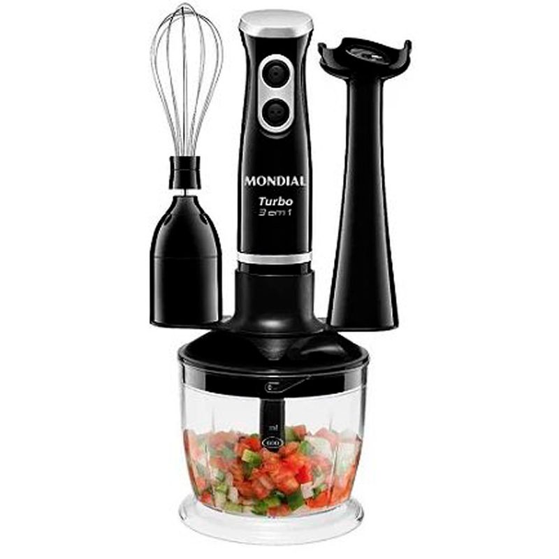 mixer mondial turbo 3 em 1 127v preto m-14