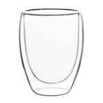 jogo de copos huskraft 2 peças parede dupla duppio 350ml transparente cpbx-039