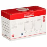 jogo de copos huskraft 2 peças parede dupla duppio 350ml transparente cpbx-039