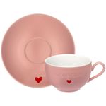 jogo de xícaras hauskraft para chá 6 peças lamour 160ml rosa jgch-044rs