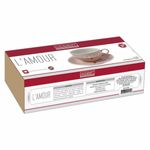 jogo de xícaras hauskraft para chá 6 peças lamour 160ml rosa jgch-044rs