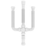 kit conexão blukit tubo extensivo sifão para cuba tripla branco (mp)