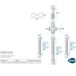 kit conexão blukit tubo extensivo sifão para cuba tripla branco (mp)