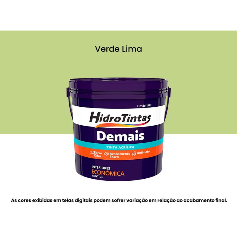 tinta acrílica hidrotintas econômica fosca 3l demais verde lima (mp)
