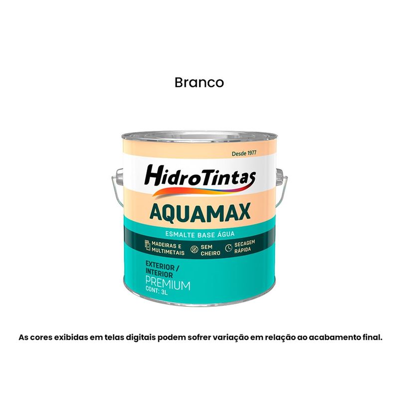 tinta esmalte sintético hidrotintas à base d’água 3l aquamax branco (mp)