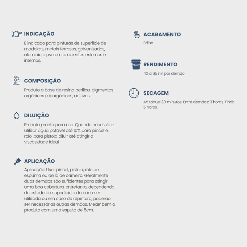 tinta esmalte sintético hidrotintas à base d’água 3l aquamax branco (mp)