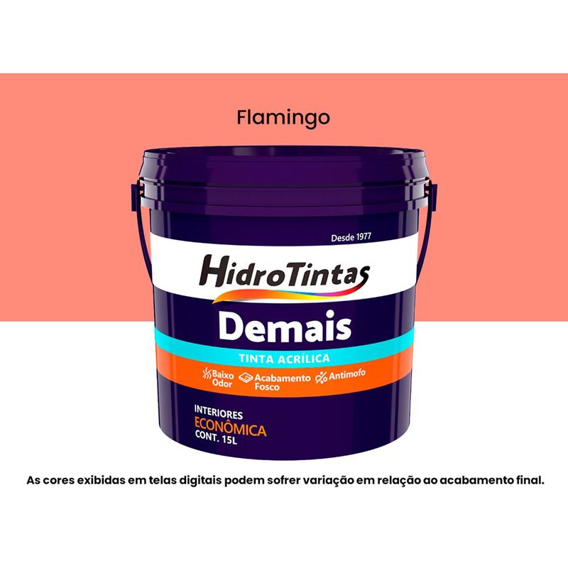 tinta acrílica hidrotintas econômica fosca 15l demais flamingo (mp)