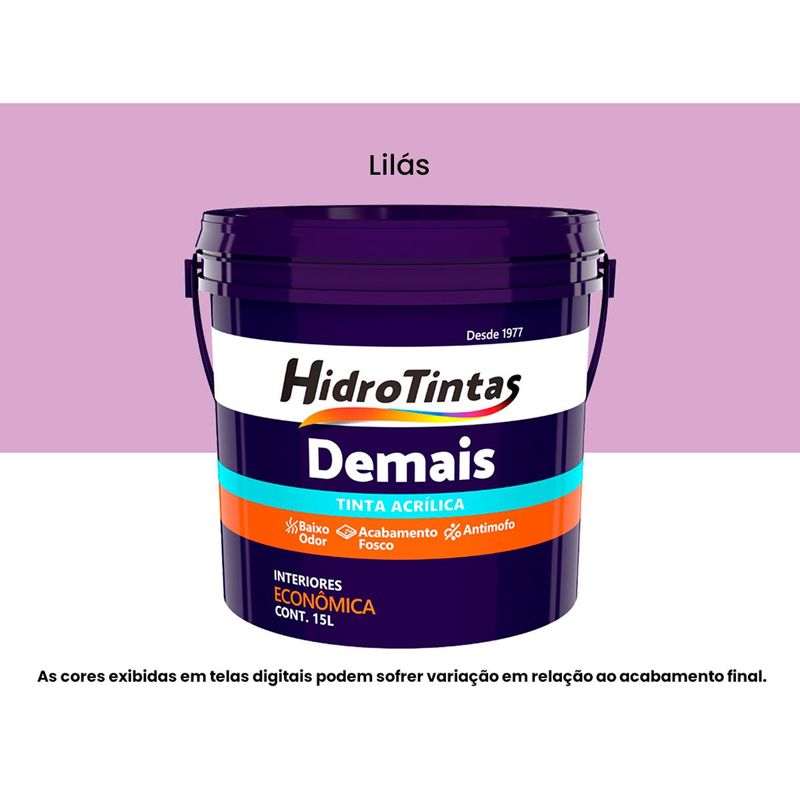 tinta acrílica hidrotintas econômica fosca 15l demais lilás (mp)
