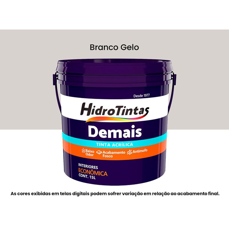 tinta acrílica econômica fosca 15l hidrotintas demais branco gelo (mp)