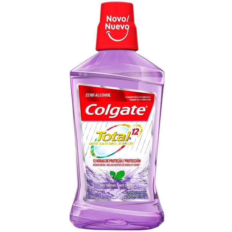 enxaguante antisséptico bucal colgate total 12 anti tártaro 500ml