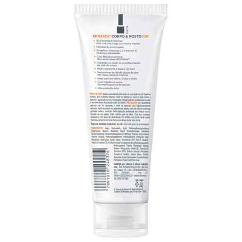 protetor solar neostrata minesol corpo e rosto fps30 120ml