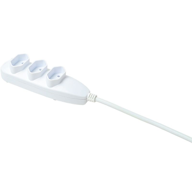 extensão intelbras 3 tomadas 3 pinos 10a 5 metros ext 3005 branco 4830146