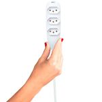 extensão intelbras 3 tomadas 3 pinos 10a 5 metros ext 3005 branco 4830146