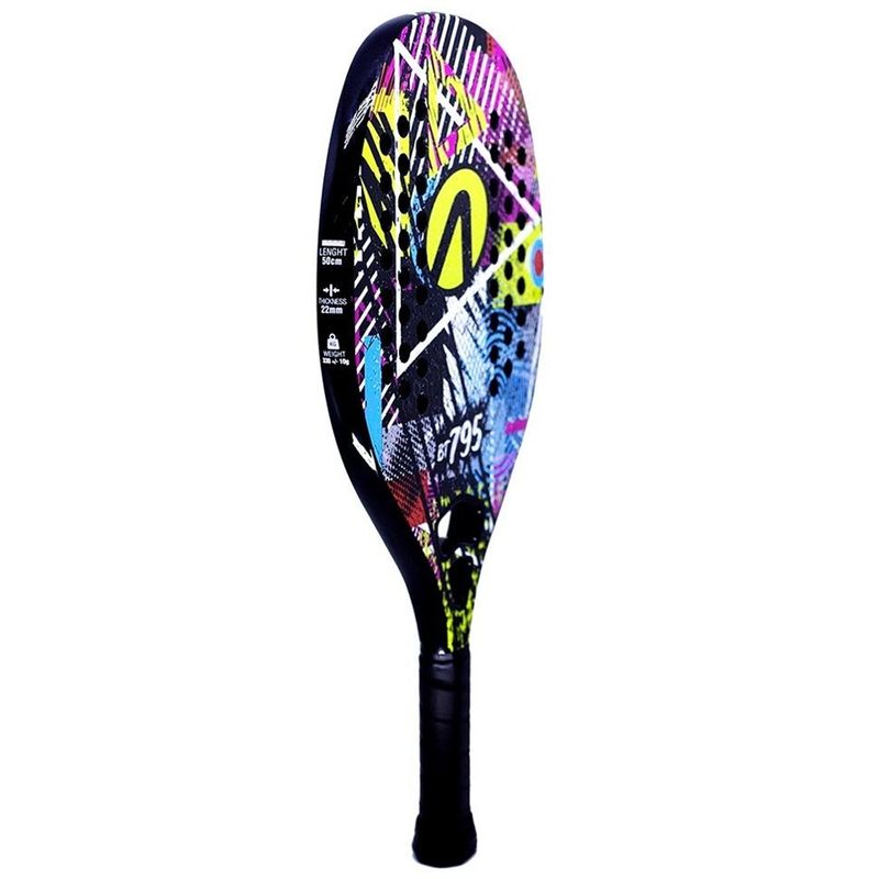 raquete beach tennis acte bt 795 preto e colorido