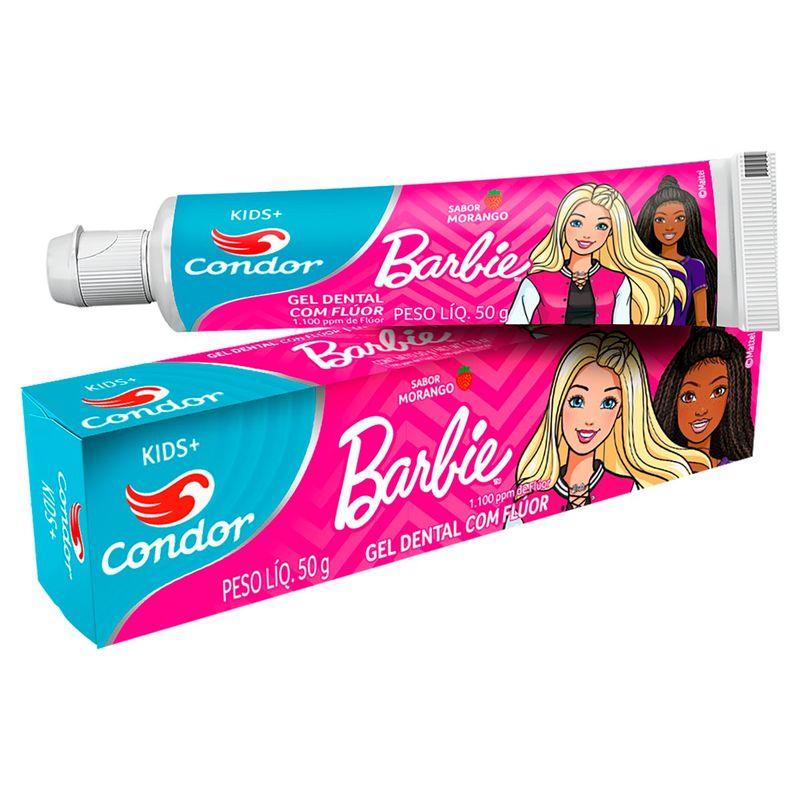 creme dental infantil com flúor condor barbie kids 50g 3511