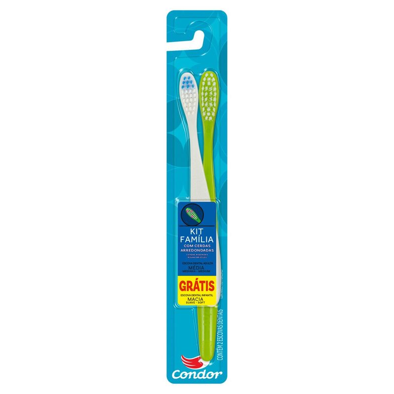 escova dental macia condor família 2 unidades 8030-0
