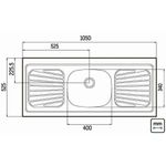 pia 1 cuba tramontina aço inox standard 105x52cm 93040/527