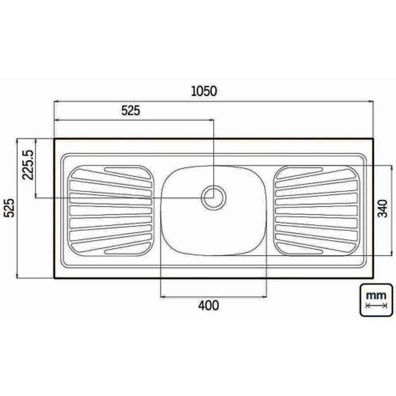 pia 1 cuba tramontina aço inox standard 105x52cm 93040/527