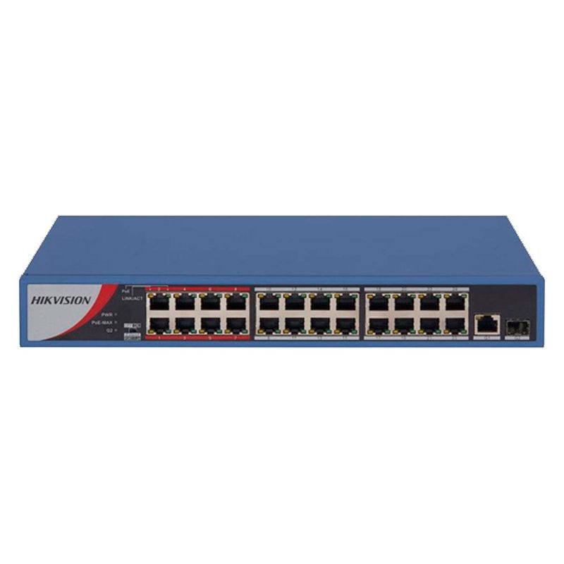 switch hikvision 24 portas fe poe 1ge/sfp 230w unm (mp)