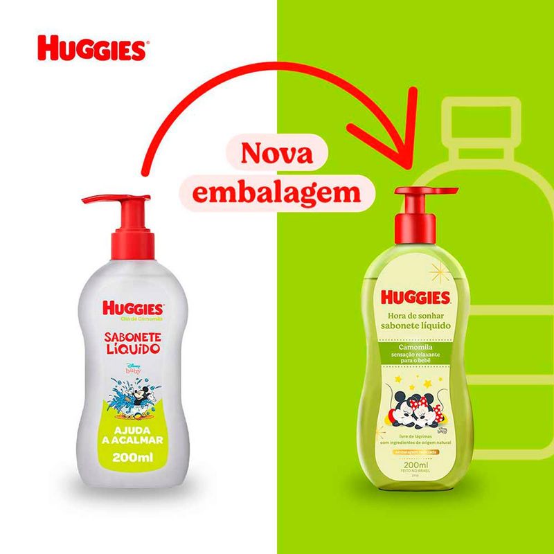 sabonete líquido infantil huggies camomila 200ml
