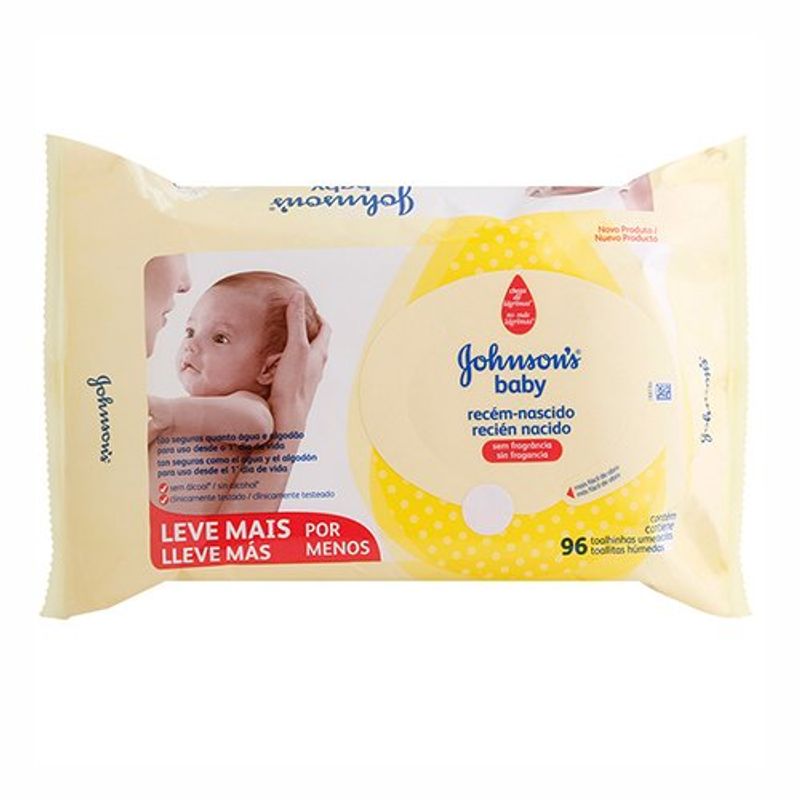 lenço umedecido j & j baby recém nascido 96 unidades