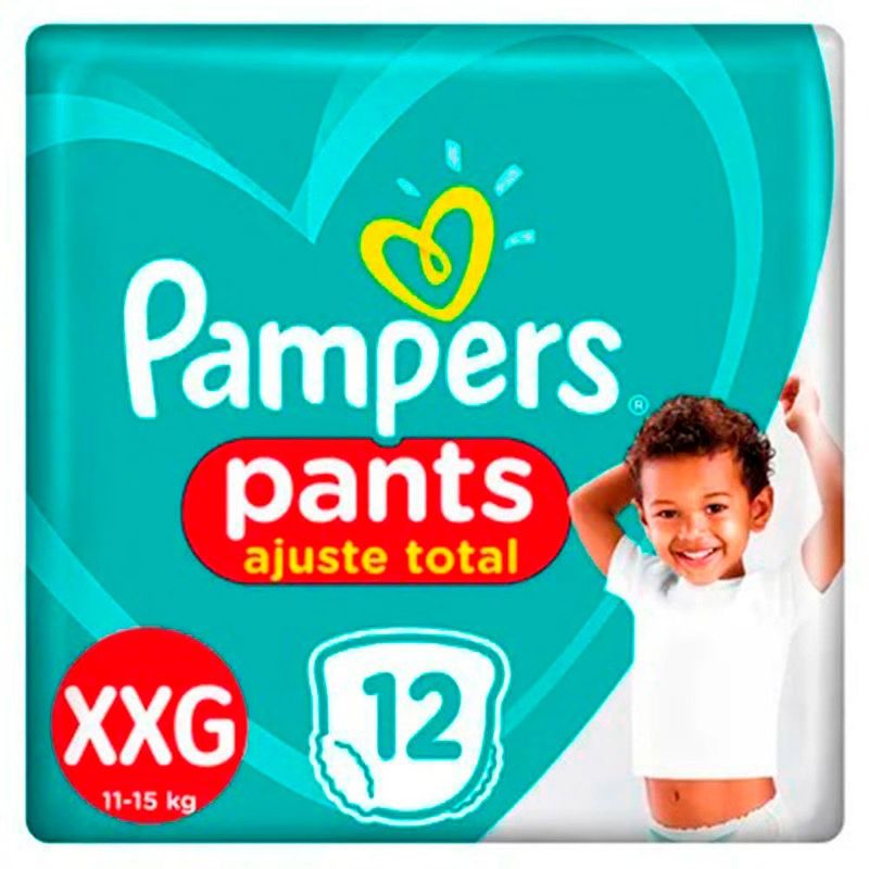 fralda pampers pants ajuste total tamanho xxg 12 unidades