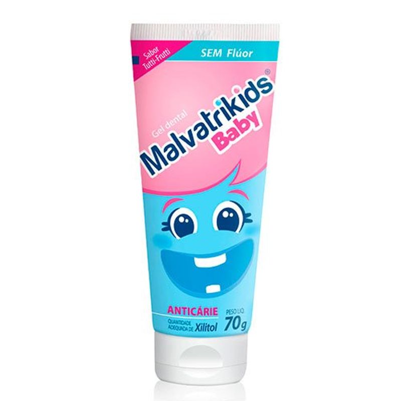 creme dental malvatrikids baby sem fluor até 4 anos 70g