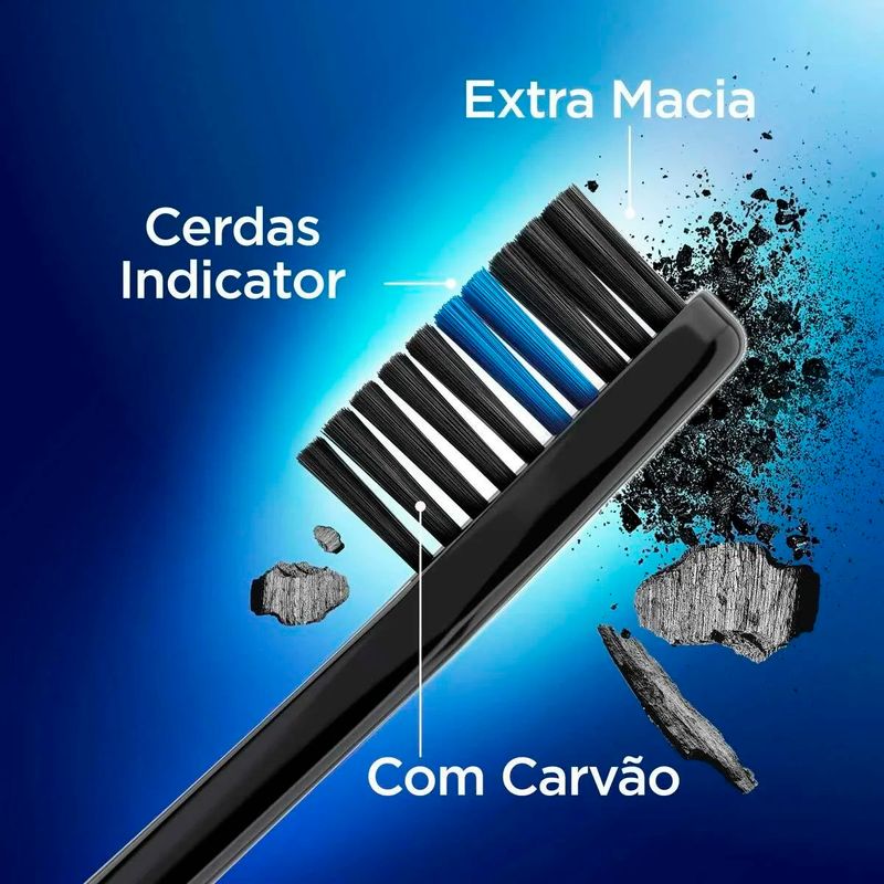 escova de dente oral-b indicator black com carvão 3 unidades