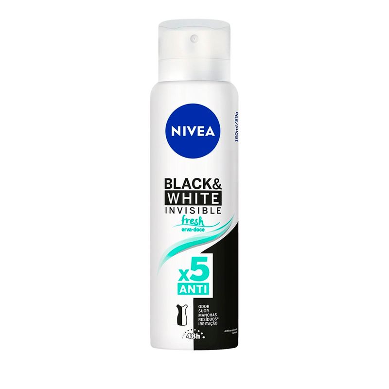 desodorante nivea aerosol black & white fresh feminino 150ml