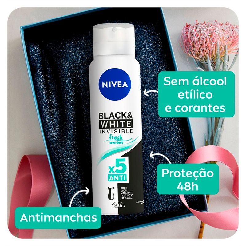 desodorante nivea aerosol black & white fresh feminino 150ml