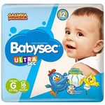 fralda infantil babysec ultra jumbinho tamanho g 16 unidades
