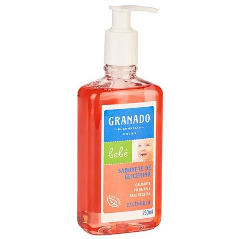 sabonete líquido de glicerina bebê granado calêndula 250ml