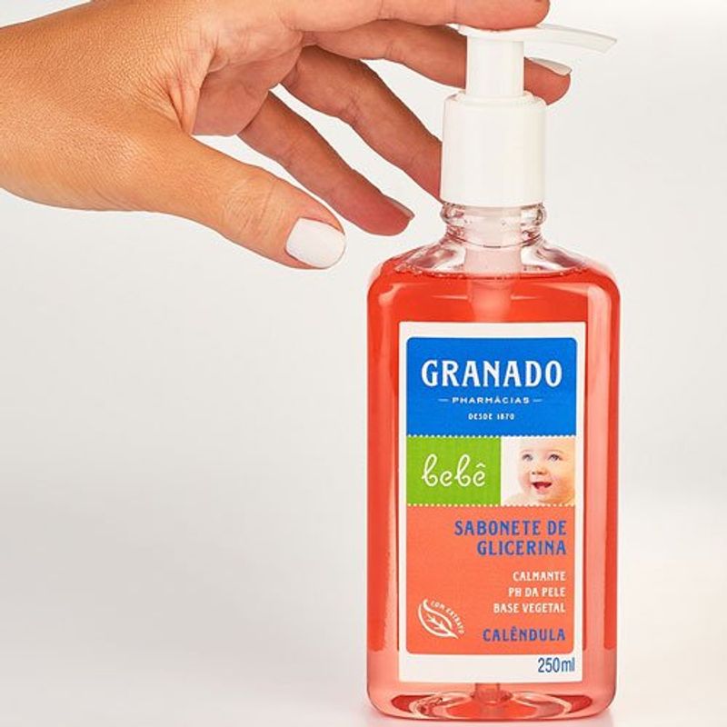 sabonete líquido de glicerina bebê granado calêndula 250ml