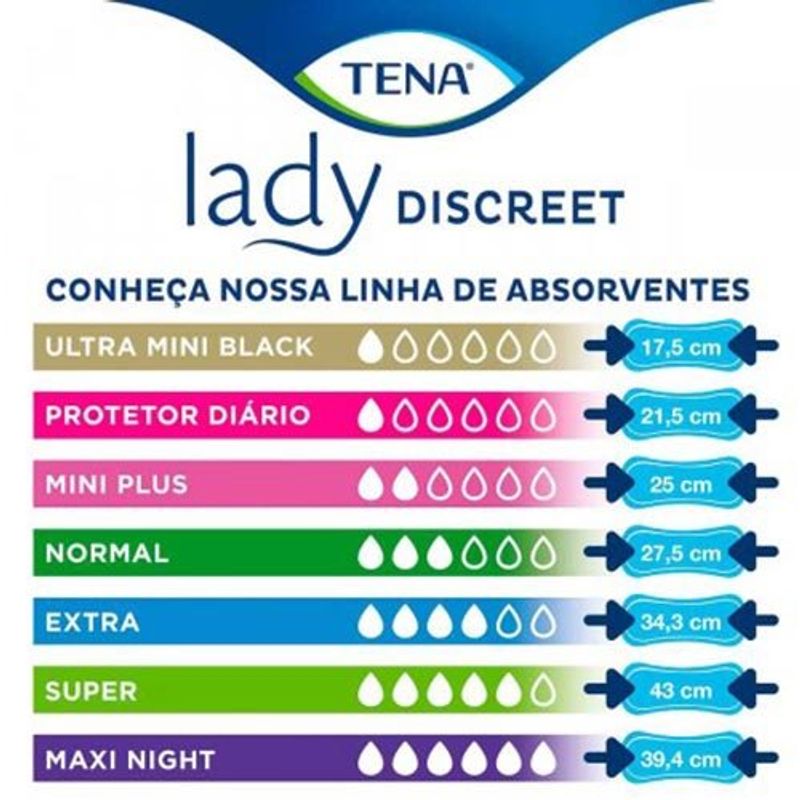absorvente lady maxi night tena 14 unidades