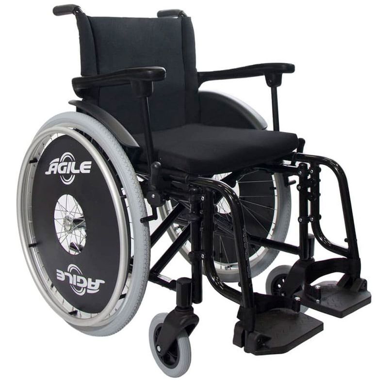 cadeira de rodas jaguaribe agile 44cm preta (mp)
