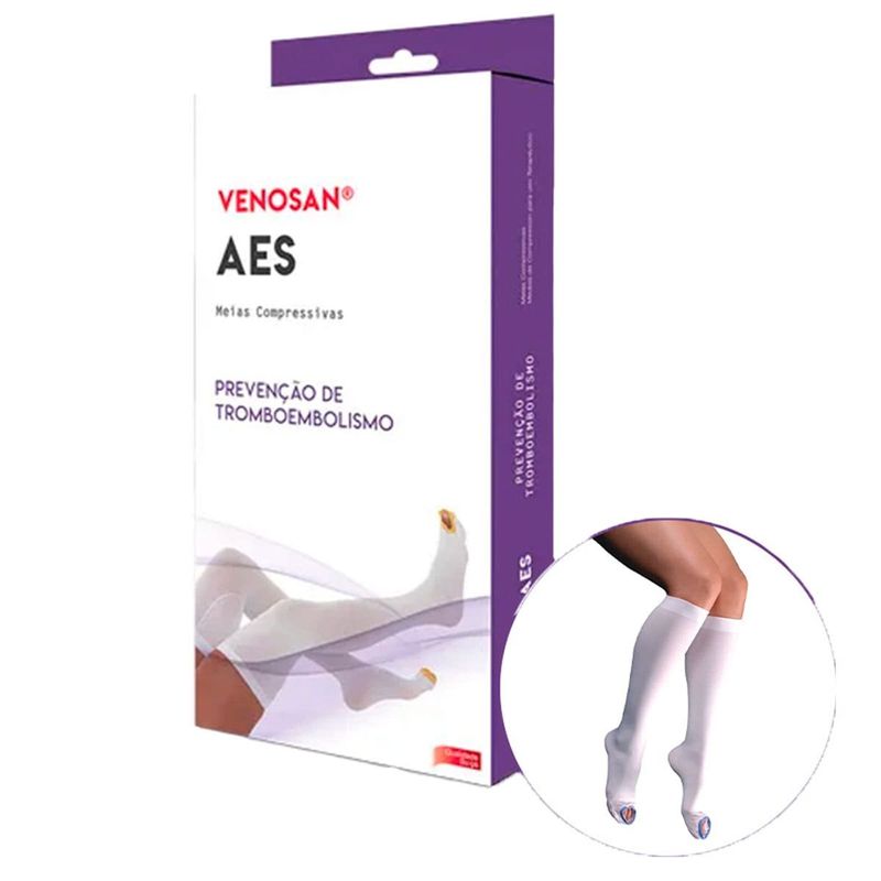 meia de compressão venosan antitrombo aes 3/4 18mmhg m (mp)