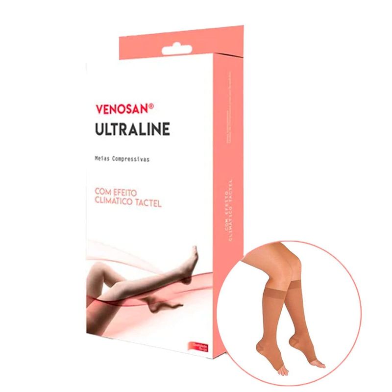 meia de compressão venosan ultraline 4000 3/4 20-30mmhg g ponteira aberta bege (mp)