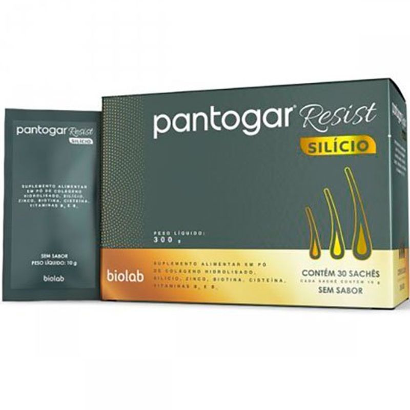 pantogar resist silício 30 sachês biolab