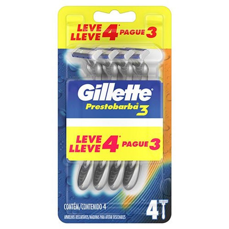 gillette prestobarba 3 aparelho barbear