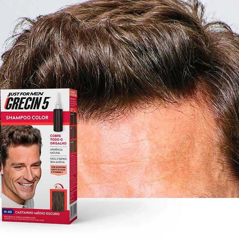 shampoo grecin 5 color castanho médio escuro 60ml