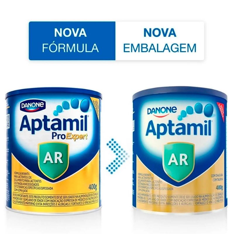 fórmula infantil danone aptamil anti regurgitação 0-2 anos (ou mais) 400g