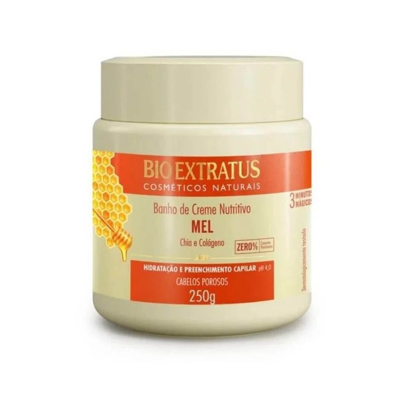 banho de creme nutritivo bio extratus mel 250g