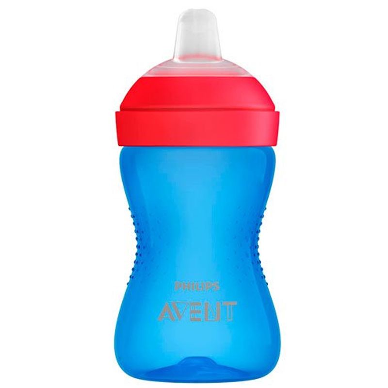 copo de transição avent bico de silicone azul 300ml